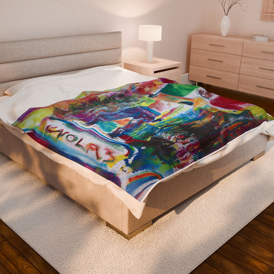 "Resist" Vibrant Velveteen Plush Blanket